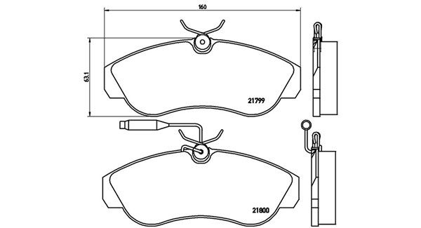 MAGNETI MARELLI Bremžu uzliku kompl., Disku bremzes 363700423069